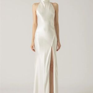 SAU LEE Penelope Backless Satin Gown